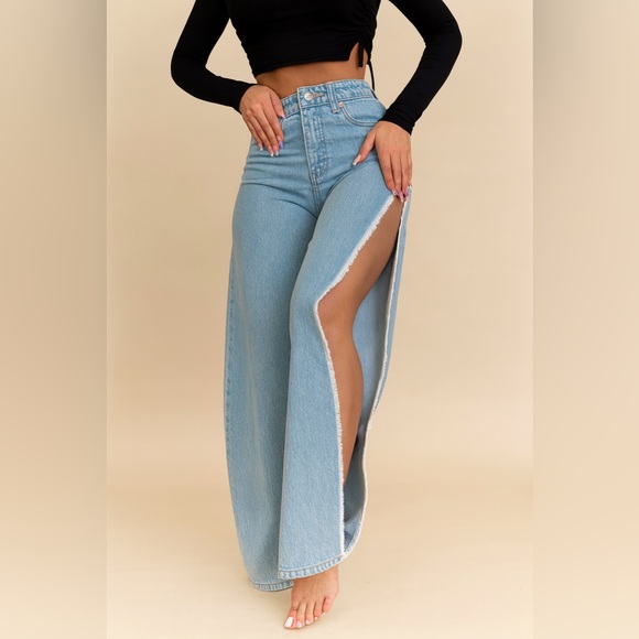 High Voltage Denim Slit Pants – Bold Move Edition - Picture 4 of 10